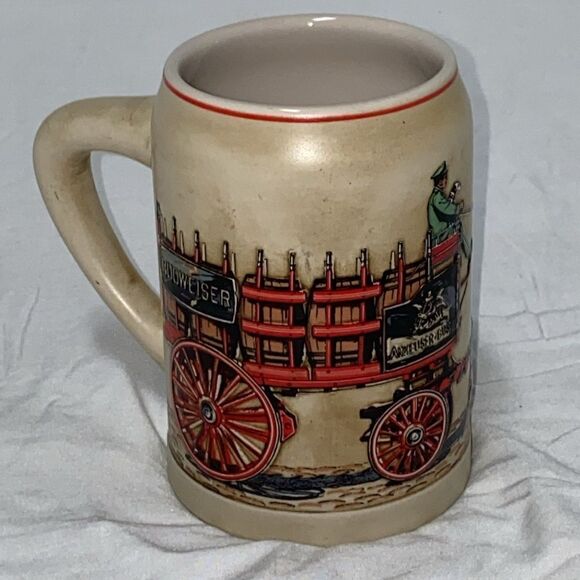 Budweiser Clydesdales Training Hitch Vintage 1991 Anheuser Busch Ceramic Stein - Picture 4 of 8